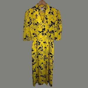 Vintage 1980's Scarlett Sheer Chiffon Double Breasted Wrap Dress